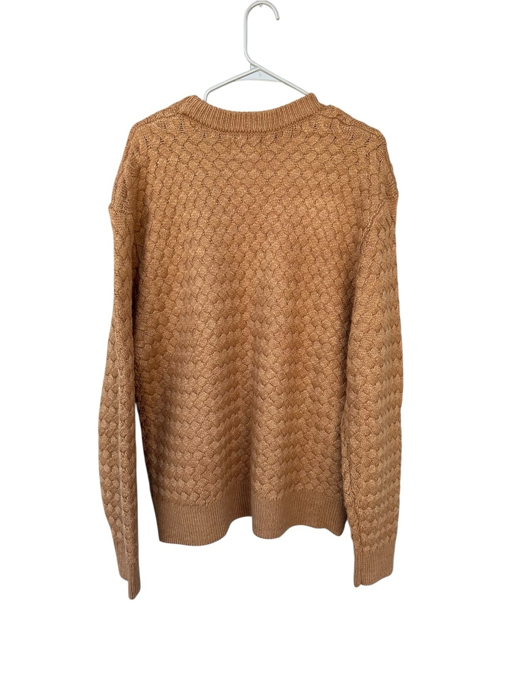 NWT Le 31 par Simons Chunky Honeycomb Knit Crewneck Sweater Brown S Large Wool - Picture 8 of 9